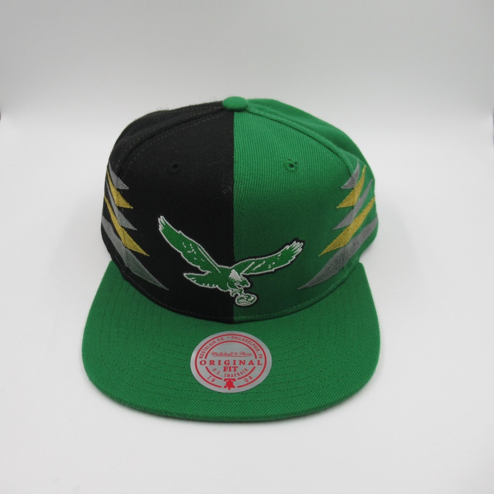 Mitchell & Ness Philadelphia Eagles Snapback Hat Mens OSFM Green Black Two Tone